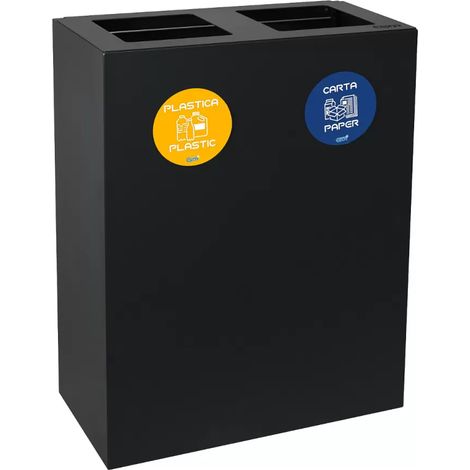 Bidone differenziata 2 scomparti 60 litri antracite (1/5)