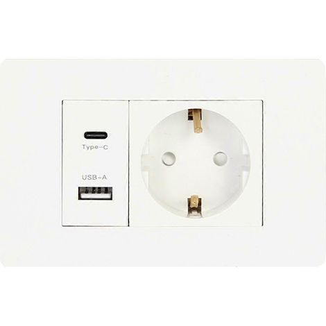 Prise murale standard USB + Type-C + Prise européenne (UE) (1/5)