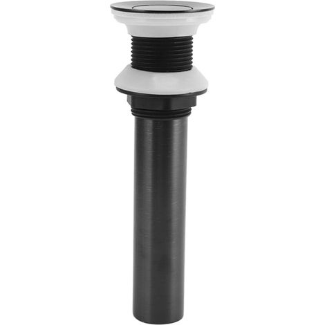 Bonzy-Connecteur de Lavabo avec Bouchon à Pression, Sans Trop-Plein, Cuivre et Acier Inoxydable 304, Modèle Push, 32mm, Noir, Garniture Antiquée (1/5)