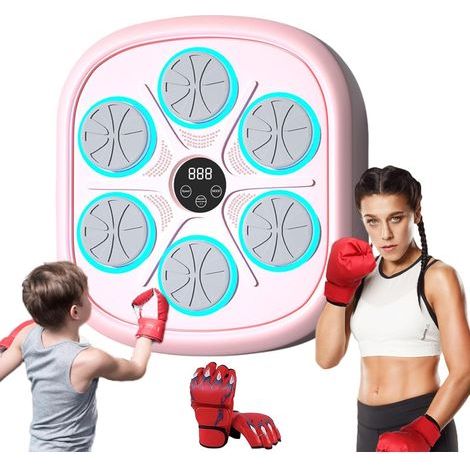 Intelligente Musik-Boxmaschine, elektronisches Boxtrainingsgerät, wandmontierte LED-Boxscheibe für Erwachsene und Kinder, einstellbare Geschwindigkeit und Messmodi (1/5)