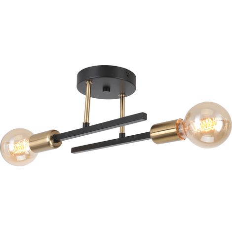 2 Luces Apliques De Pared Retro Plafones Modernos Apliques De Pared Vintage E27 Negro,Para Dormitorio Pasillo Salón (1/5)