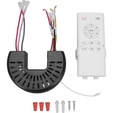 Kit de télécommande pour ventilateur de plafond à fréquence variable CC avec éclairage, 6 vitesses, télécommande universelle et récepteur en forme de fer à cheval