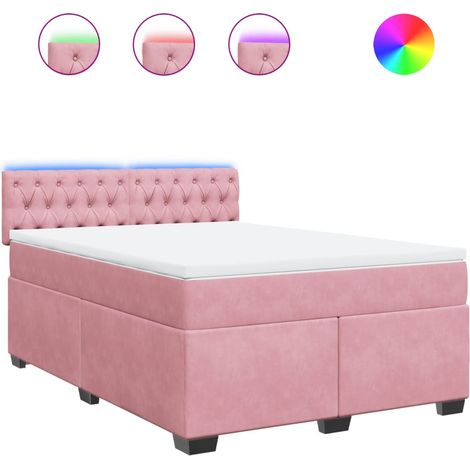 Maison Exclusive - Boxspringbett mit Matratze Rosa 140x190 cm Sam