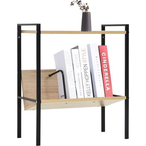 Maison Exclusive - Bücherregal 2 Regalböden Schwarz Eiche 52x28x5