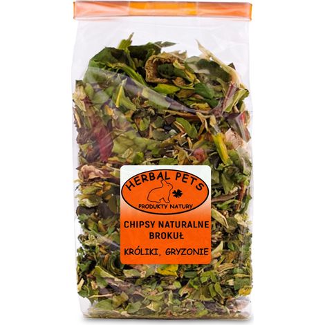 Chips di broccoli naturali 50 g, prelibatezza per conigli e roditori con vitamine (1/2)