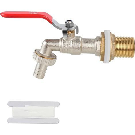 1/2"-Kugelhahn mit hochwertigem Schlauchanschluss, kugelförmiges Messing-Außenventil zur Wasserrückgewinnung für Regentonnen, Tanks und Reservoirs (1/5)