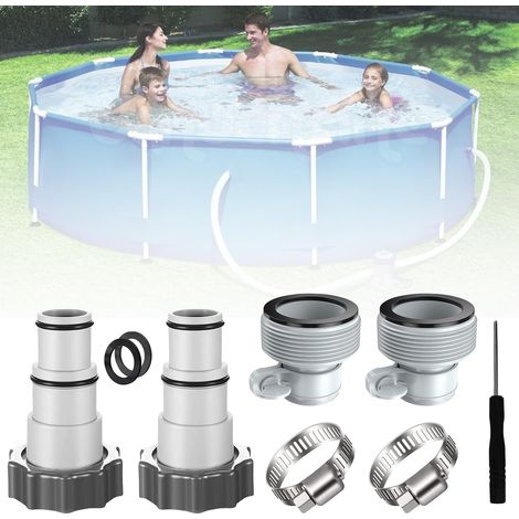 Adaptateur Tuyau Piscine, Raccord pour Tuyau Piscine Ø 32 et 38 mm, Adaptateur pour Piscine Intex, Adaptateur Tuyau Pis-cine avec Filetage Intérieur, Ada-ptateur tu-yau Pis-cine