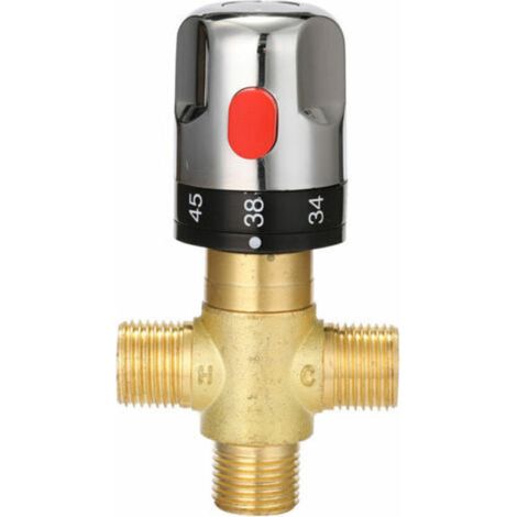 Rubinetto miscelatore termostatico regolabile per bagno, miscelatore in ottone, valvola di controllo della temperatura di miscelazione acqua calda/fredda - Tipo 3 -