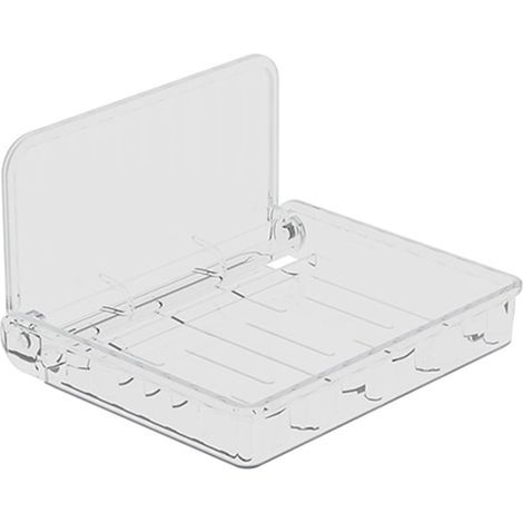 Organizer da parete pieghevole, mensola in plastica acrilica trasparente, retro adesivo senza foratura, mensole pieghevoli impermeabili per bagno e cucina.
