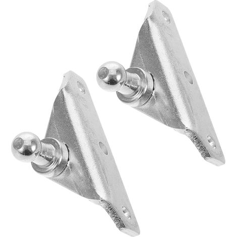 Supports de Montage à Rotule de 10mm pour Vérins à Gaz, Paire Métal Argenté, Lot de 1 Paire, pour Coffre et Mobilier, Fixation pour Gas Struts (1/4)