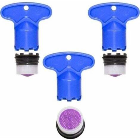 M16 Wasserhahn-Luftsprudler 3-teilig Universal-Küchenarmatur-Düseneinsatz Wassersparer für Wasserhahn mit 3-teiligem Ausbauschlüssel Luftsprudlerschlüssel Ersatz (M16)