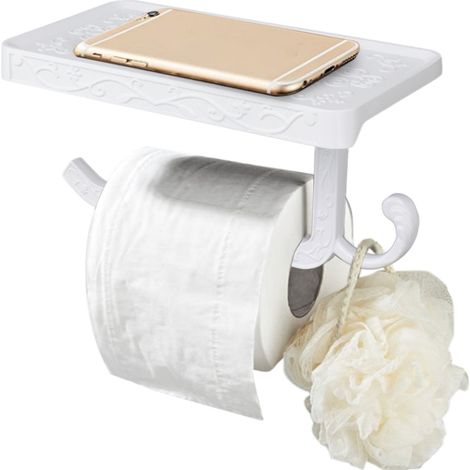 Porte-Papier Toilette Retro Aluminium Salle Bain Salon Chambre Style (1/5)