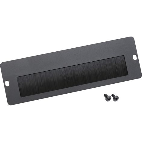 HMF 63329-02 Kabeldurchführung mit Bürsteneinsatz für 10 Zoll Serverschrank, außen, Schwarz