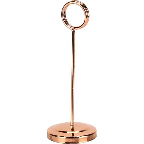 Tischnummernhalter aus Edelstahl, farbecht und leicht, 15 cm langer Fotoclip in Roségold für Hotel und Restaurant (1/5)