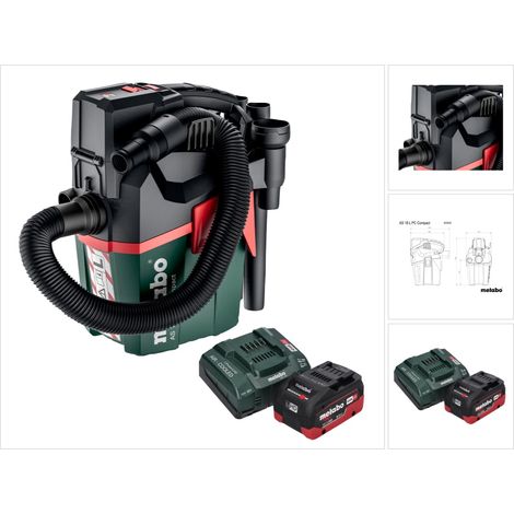 Metabo AS 18 L PC Aspirador compacto sin cable 18 V 6 l IPX4 clase de polvo L en seco y húmedo + 1x batería recargable 8,0 Ah + cargador (1/5)