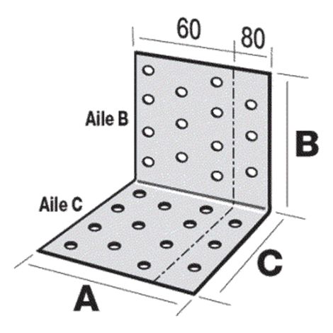 Soporte simple SIMPSON - A80xB80xC80 - espesor 2,5 mm - ES11/80