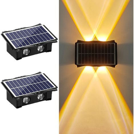LED lumière extérieure solaire éclairage haut et bas applique murale étanche de clôture chaude 2 pièces IP65 (1/5)