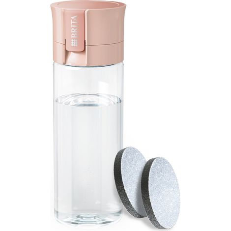 BRITA Botella filtrante de agua modelo VITAL Rosa (600 ml) con 2 filtros MicroDisc, para hidratarse en cualquier lugar, elimina cloro, impurezas, hormonas y preserva minerales. (1/5)