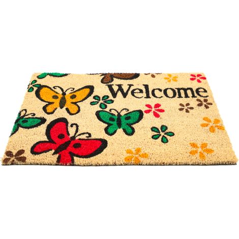 Paillasson Coco Welcome papillons Cuba (1/4)