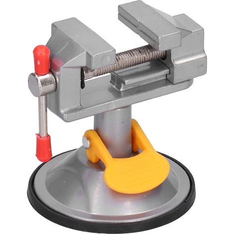 Mini-Schraubstock mit Saugnapf, 45 Stahl, 360° drehbar, Mini-Handwerkzeug für Glas, Schreibtisch, Metall (1/5)