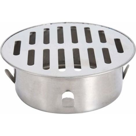 Siphon de Sol, Balcon en Acier Inoxydable Évier Rond Anti-Blocage Siphon de Sol Amovible pour Jardin Extérieur Tuyau d'Évacuation Tuyau d'Échappement Toit Balcon Utilisation(110 Flat Mouth) (1/5)