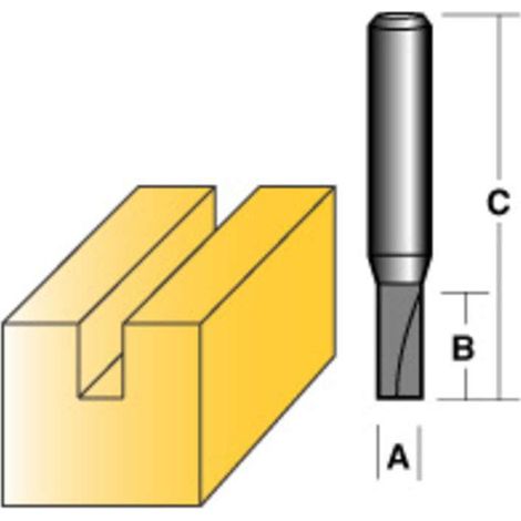 Carbitool Straight Router Bit 3Mm 1/4" Shank