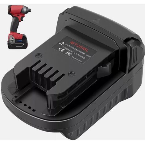 MT20ML Battery Adapter Converter for Milwaukee M18 18V Lithium Cordless Power Tools, Convert with Makita 18V 20V BL1830 BL1840 Battery to Milwaukee 18V Cordless Tool (1/5)