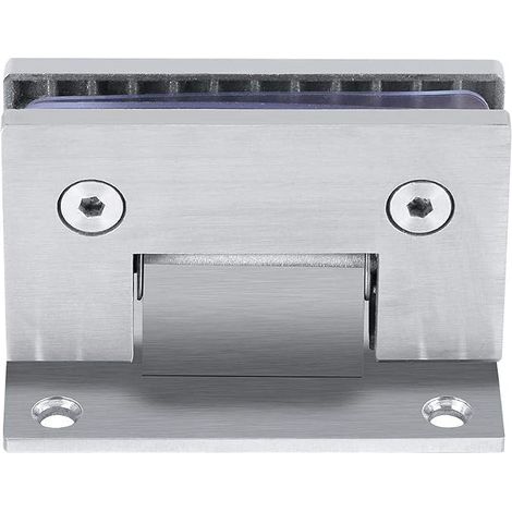 Glass Door Clamp Hinge, 90º Frameless Wall Mount Clip for Shower Door 8-10 mm with Screws Accessory (1/3)