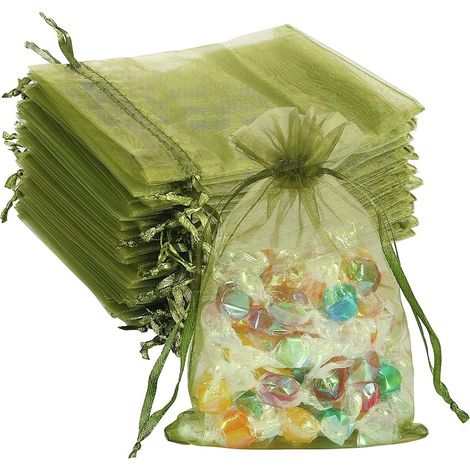 Sachets en organza G2PLUS pour cadeaux de fête, 10 cm x 15 cm, lot de 100 (1/5)