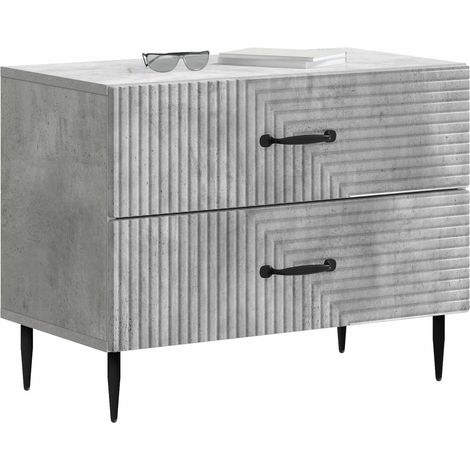 Maison Exclusive - Armadio da Notte Grigio Cemento 62 x 34,5 x 47,5 cm
