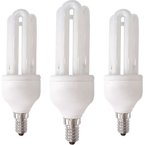 3er-Pack Energiesparlampen (CFL) 3U E14 15W 825lm 2700K 7hSevenOn