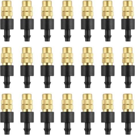 30pcs Brass Spray Nozzles Adjustable Atomizing Nozzles Copper Drip Irrigation Micro Atomizing Sprinkler 4/7mm (1/4)
