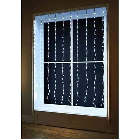 240 LED Cascading Waterfall Curtain Lights Christmas Decoration Indoor/Outdoor Use 1.5mx2m Clear Cable