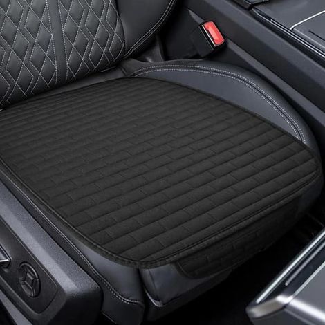 Coussin de siège avant universel, respirant et antidérapant, convient aux berlines, SUV et camions - noir. (1/3)