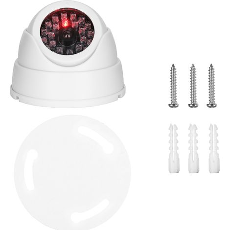 Caméra de surveillance factice sans fil intérieur extérieur dôme avec 30 LED IR simulées