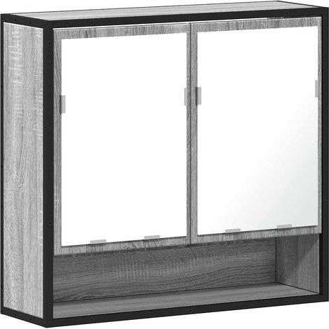 Maison Exclusive - Mobile Specchio da Bagno Grigio Sonoma 65x20x60 cm Multistrato