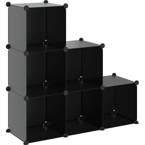 Cubes de rangement 6 pcs Noir PP (1/5)