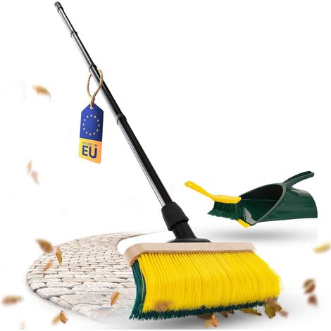 Balai à griffes Novaliv Premium avec manche 50 cm, y compris ensemble de balayage jumbo, balai spécial à poils courbés - idéal comme balai de jardin,