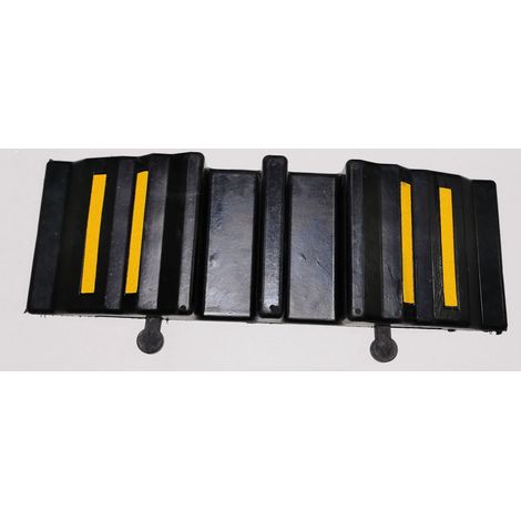 tecuro 2 Kanal Schlauchbrücke, L870 x B295 x H90 mm, für 2 Schläuche bis 3 Zoll, Vollgummi - schwarz (1/4)