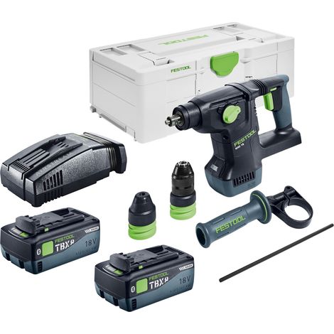 Martello a batteria Festool KHC 18 EB Basic 18 V 2,6 J Plus Brushless + 2x batteria 8,0 Ah + caricabatterie rapido + systainer
