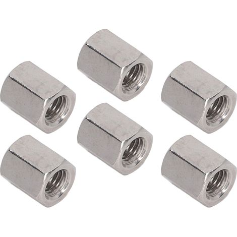 20 écrous de raccordement hexagonaux M8x1,25 L15mm en acier inoxydable 304, connecteurs de tige filetée pour boulons, goujons et vis à métaux (1/5)