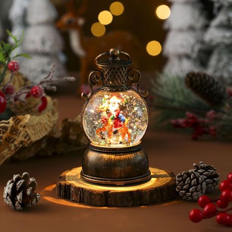 Boule À Neige De Illuminée, Lanterne Boule À Neige De Vintage, Lanterne Bo-ULE De N-eige Père No-ël Portable avec - MMCD-ZGL-04995 (1/5)