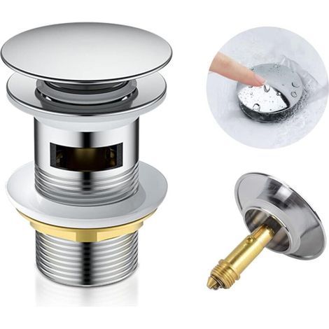 Vidage universel avec trop-plein pour lavabos -bouchon de lavabo(argent 1 pièce) (1/5)