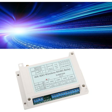Module relais émetteur-récepteur sans fil RS485 4 canaux 4DI-DO 433M 12 V (1/5)