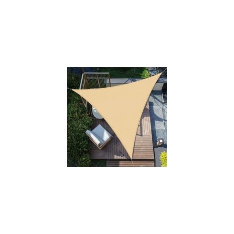 Voile d'ombrage triangulaire 3x3x3m tissu d'ombrage imperméable anti-ultraviolet adapté pour cour jardin, terrasse, extérieur, balcon, plage - 3 (1/5)