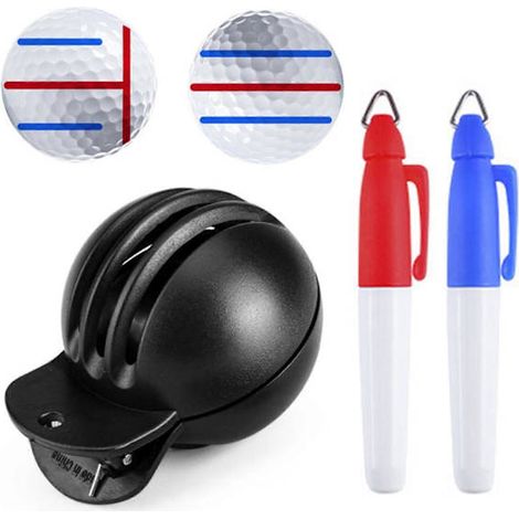 Kit de réglage pour marqueurs de balles de golf HXQ009 Imprimante double face avec 2 stylos Outil de marquage de balles à clip pour hommes et femmes (FMY) (1/5)