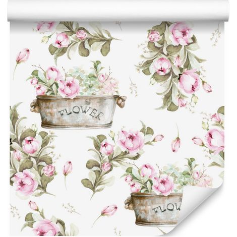 Papier peint Roses claires pour salon et chambre 50x1000 cm (1/5)