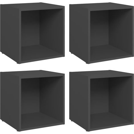 Mobile TV multimediale scaffale per televisione televisore buffet sala da pranzo soggiorno camera da letto 4 pezzi 37 x 35 x 37 cm pannelli compositi grigio 020028707