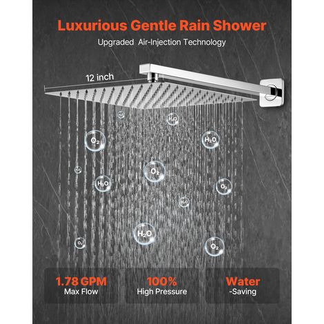 Ensemble de Robinetterie de Douche Encastrable, Système de Douche de Pluie avec Pommeau de Tête Carré 30,5 cm, Douchette à Main et… (1/5)