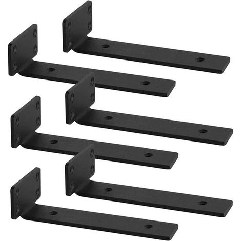 Console pour étagère en L, supports d'étagère flottants robustes, lot de 6 supports - 4 x 15 cm (1/4)